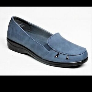 Easy Street Julie Comfort Slip-on Shoes Denim Blue Women's Size 9.5 M